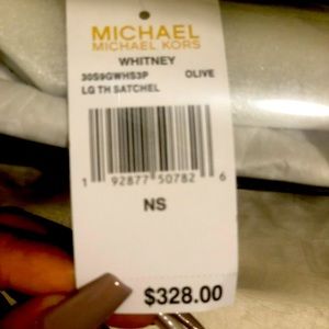 Large Olive Whitney Michael Kors satchel. Retail.